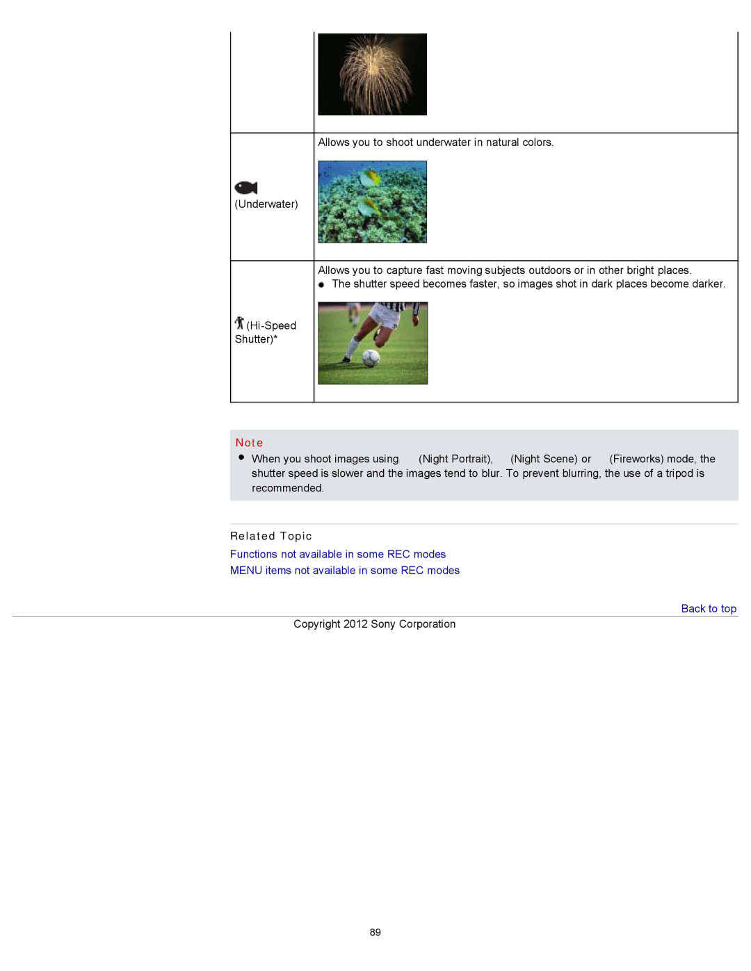 Sony DSC-TX20/D, DSCTX20 manual Related Topic 