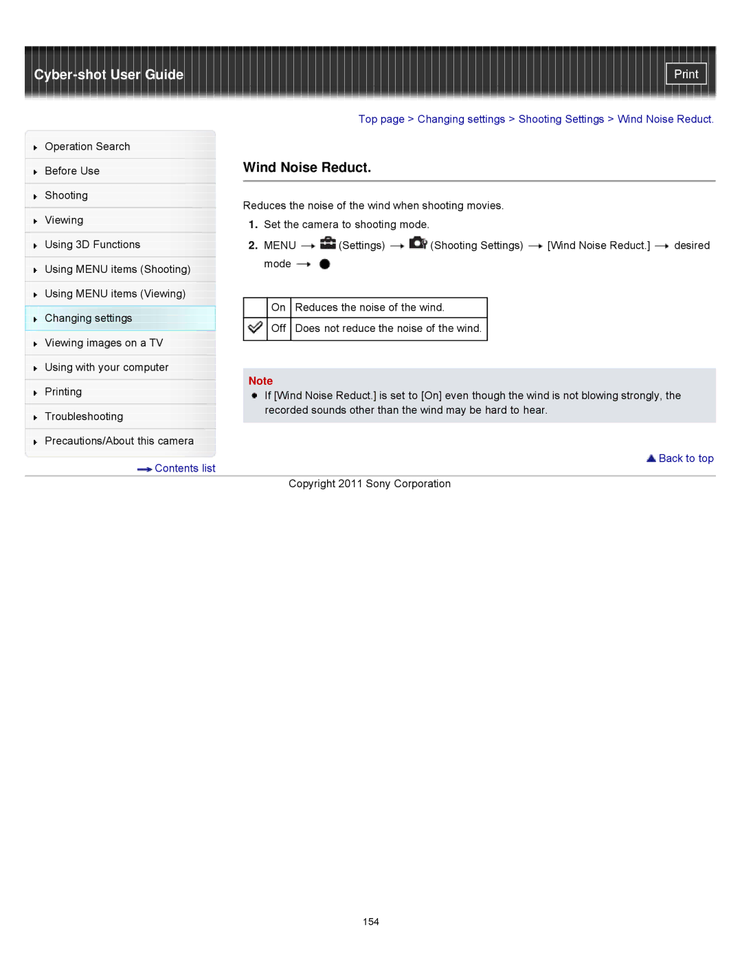 Sony DSCWX9 manual Wind Noise Reduct 