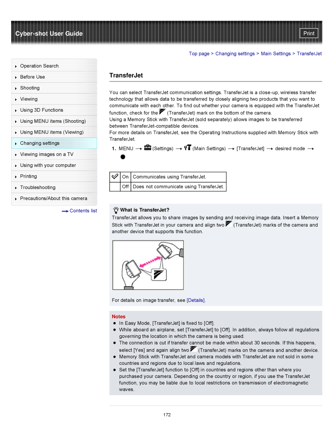 Sony DSCWX9 manual What is TransferJet? 