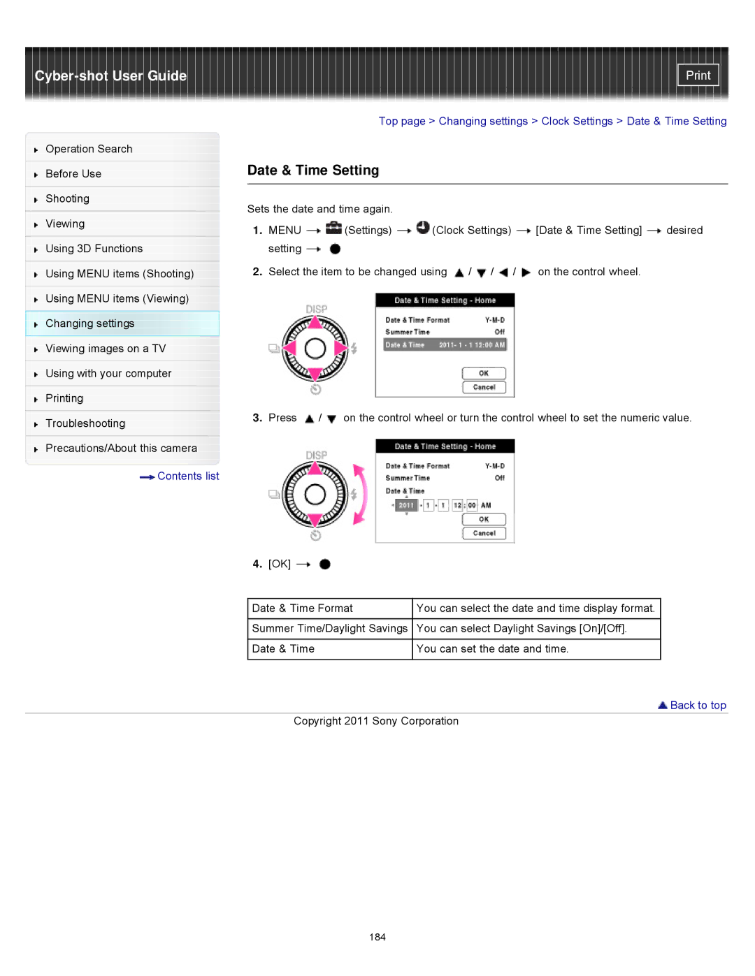 Sony DSCWX9 manual Date & Time Setting 