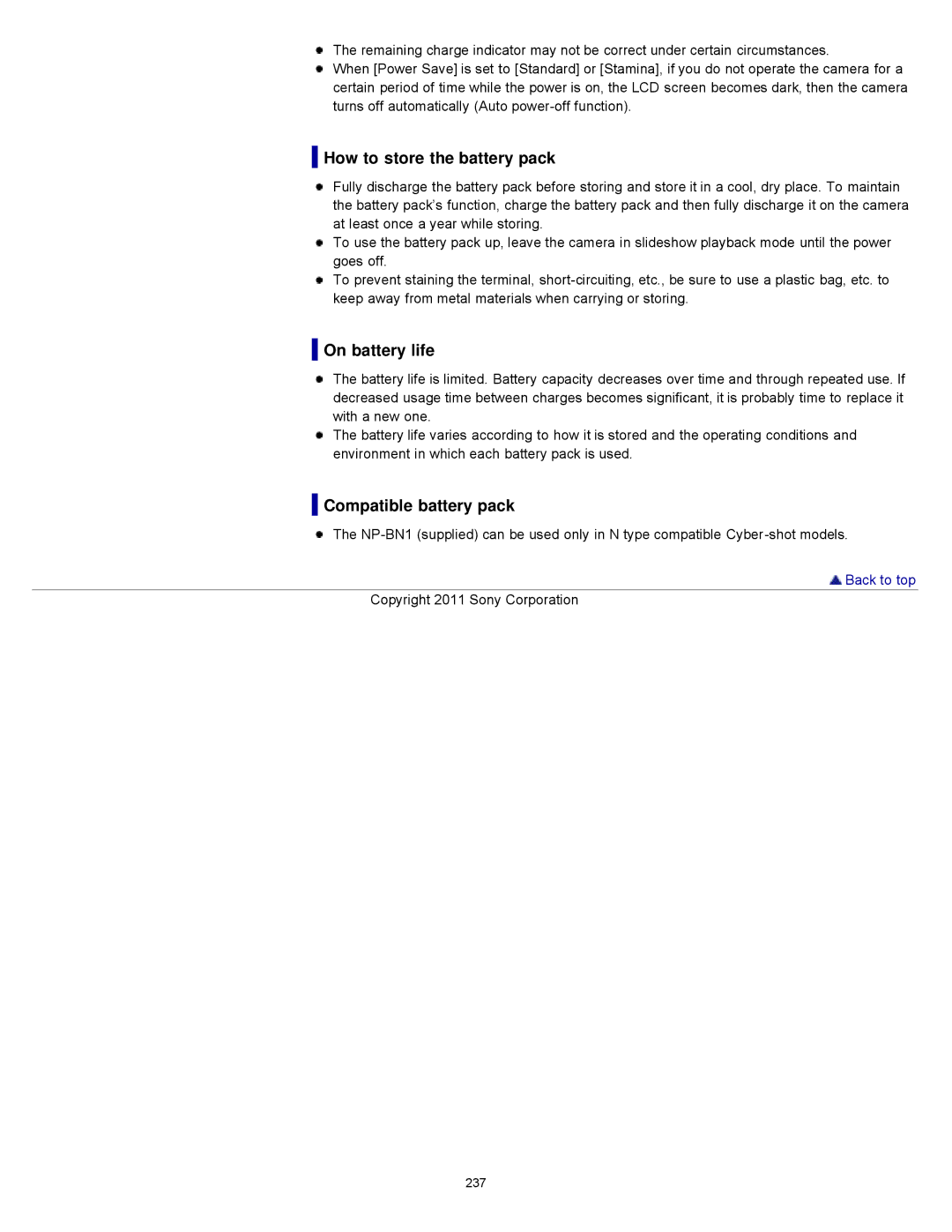 Sony DSCWX9 manual How to store the battery pack, On battery life, Compatible battery pack 