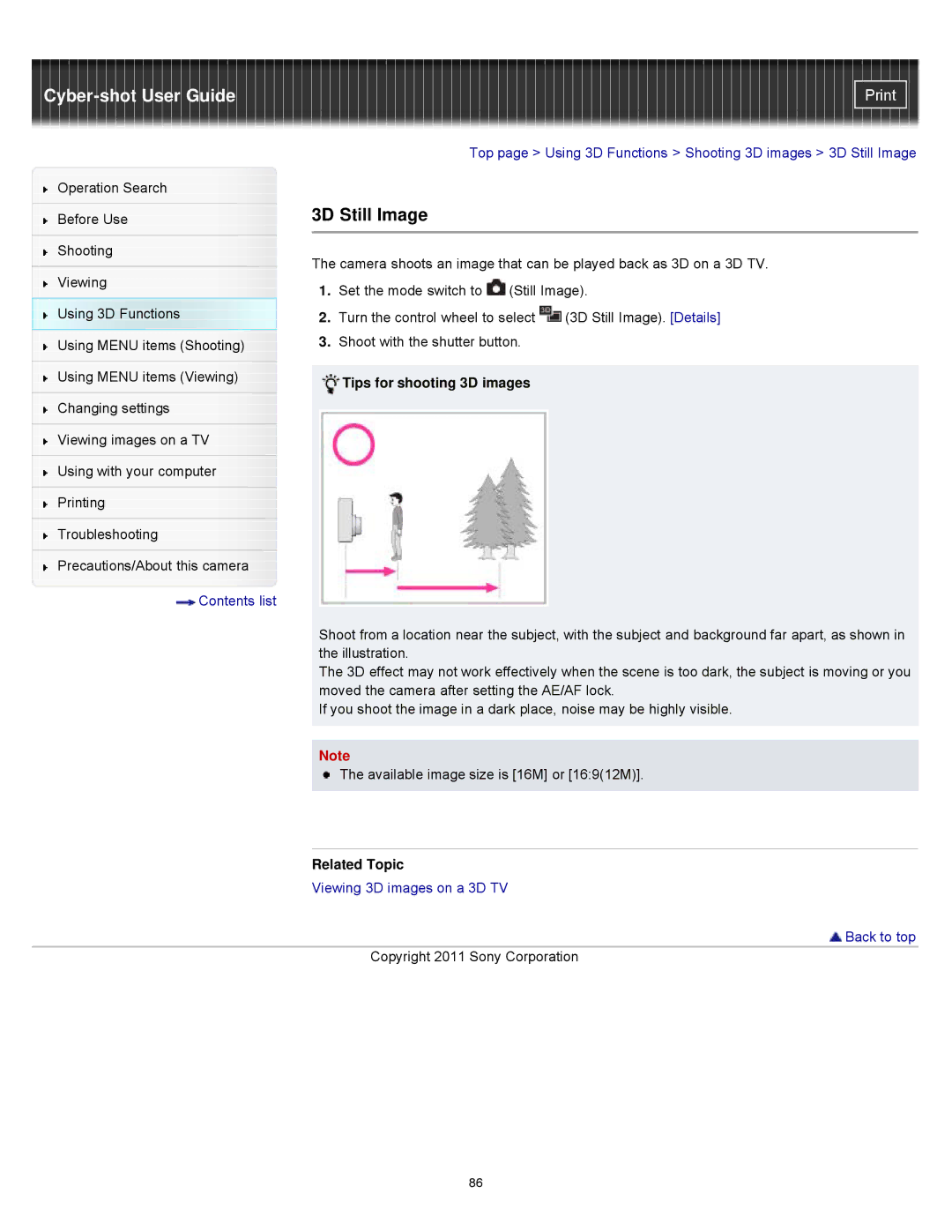 Sony DSCWX9 manual 3D Still Image, Tips for shooting 3D images 