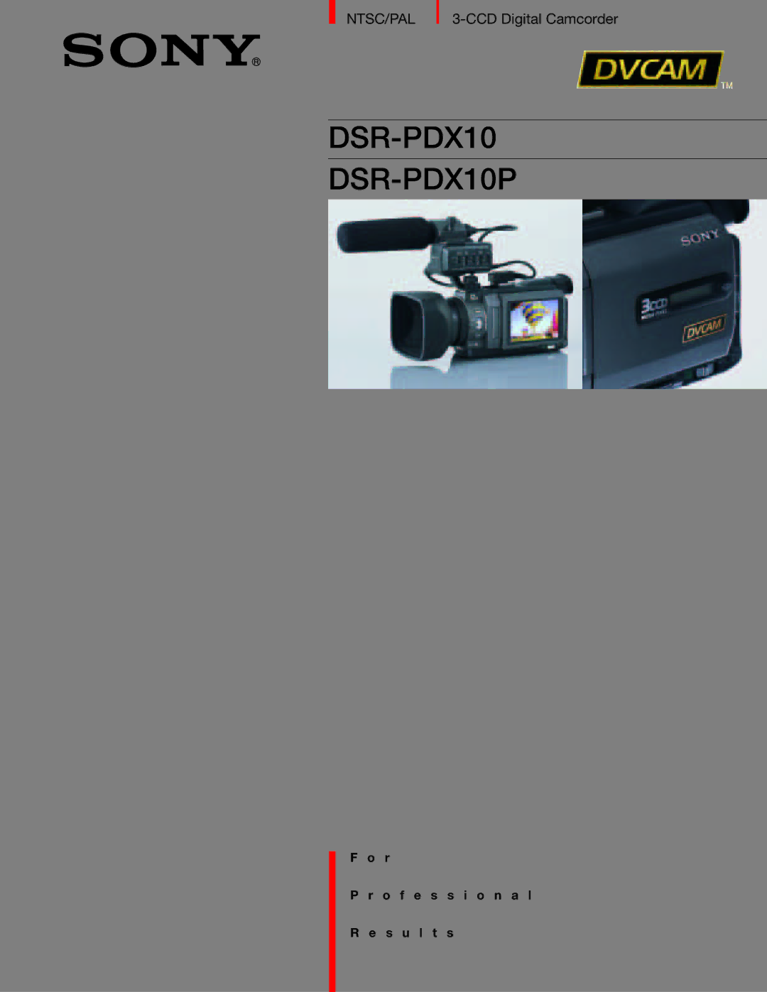 Sony manual DSR-PDX10 DSR-PDX10P 