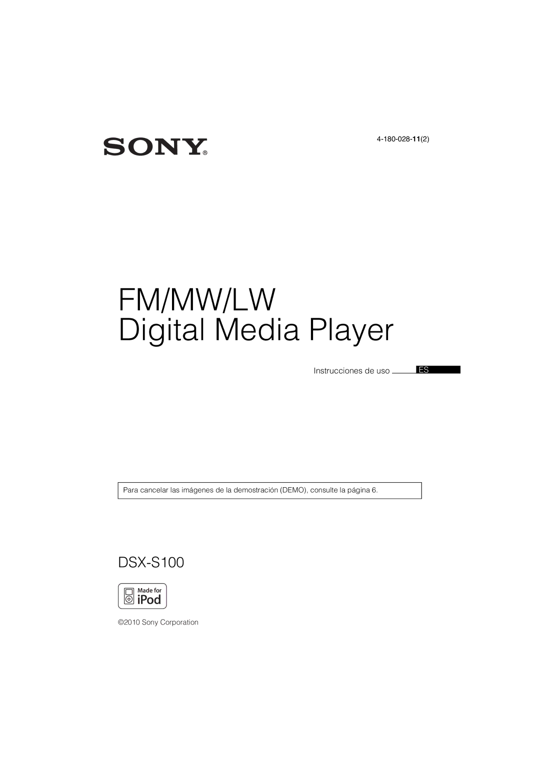 Sony DSX-S100 manual Fm/Mw/Lw 