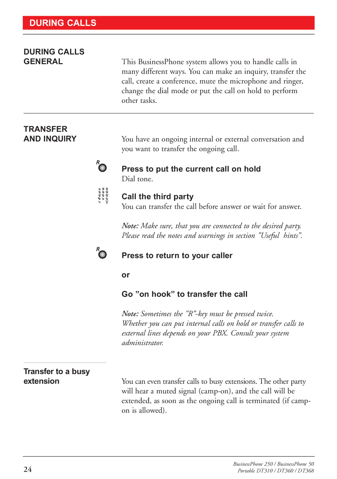 Sony DT368, DT310, DT360 manual During Calls, Transfer 