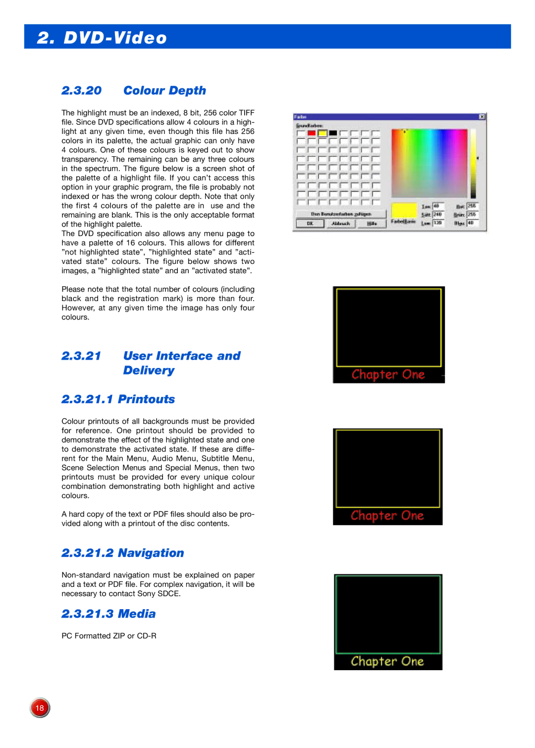 Sony DVD Rom/DVD Video manual User Interface and Delivery Printouts, Navigation Media 