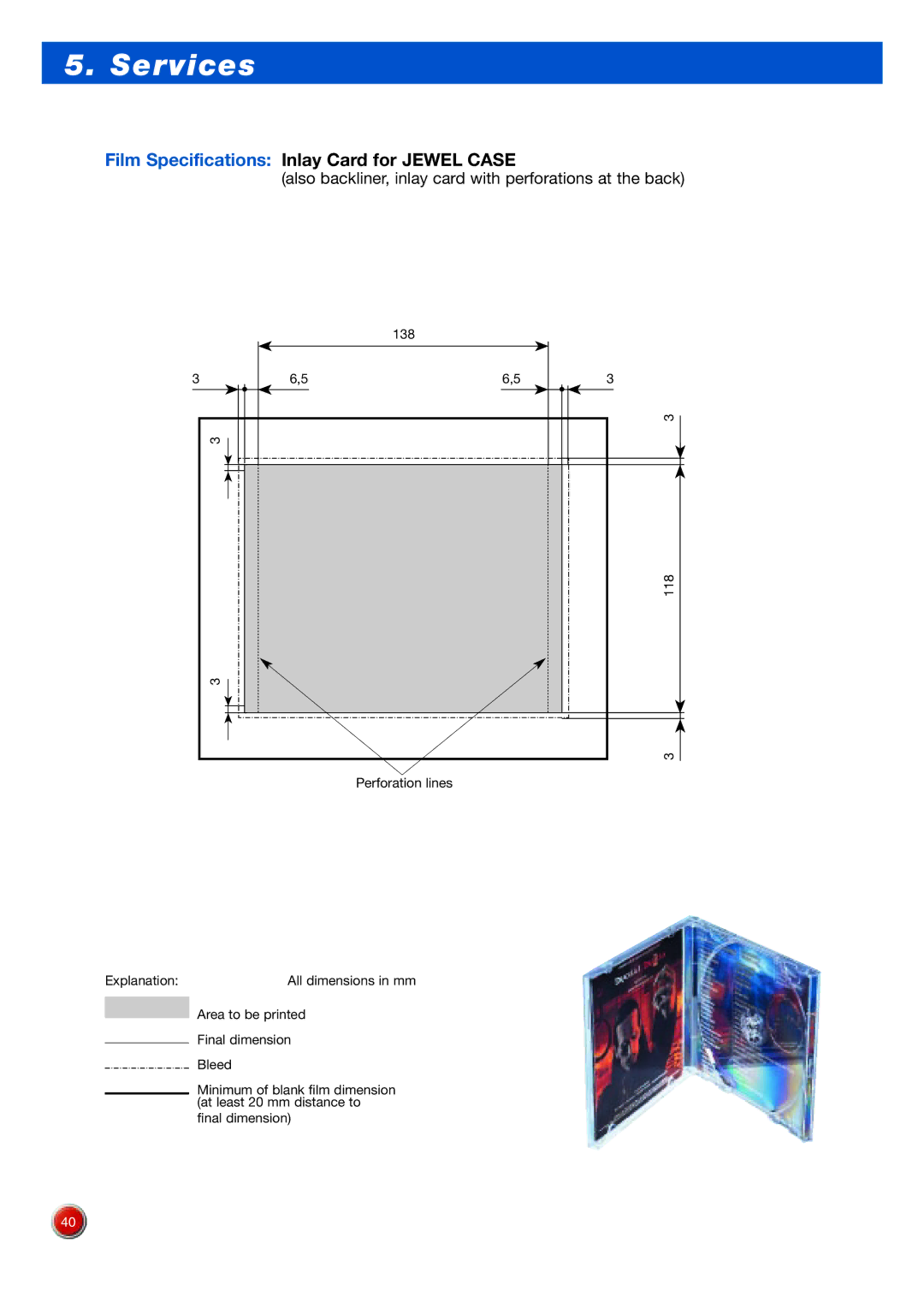 Sony DVD Rom/DVD Video manual Film Specifications Inlay Card for Jewel Case 