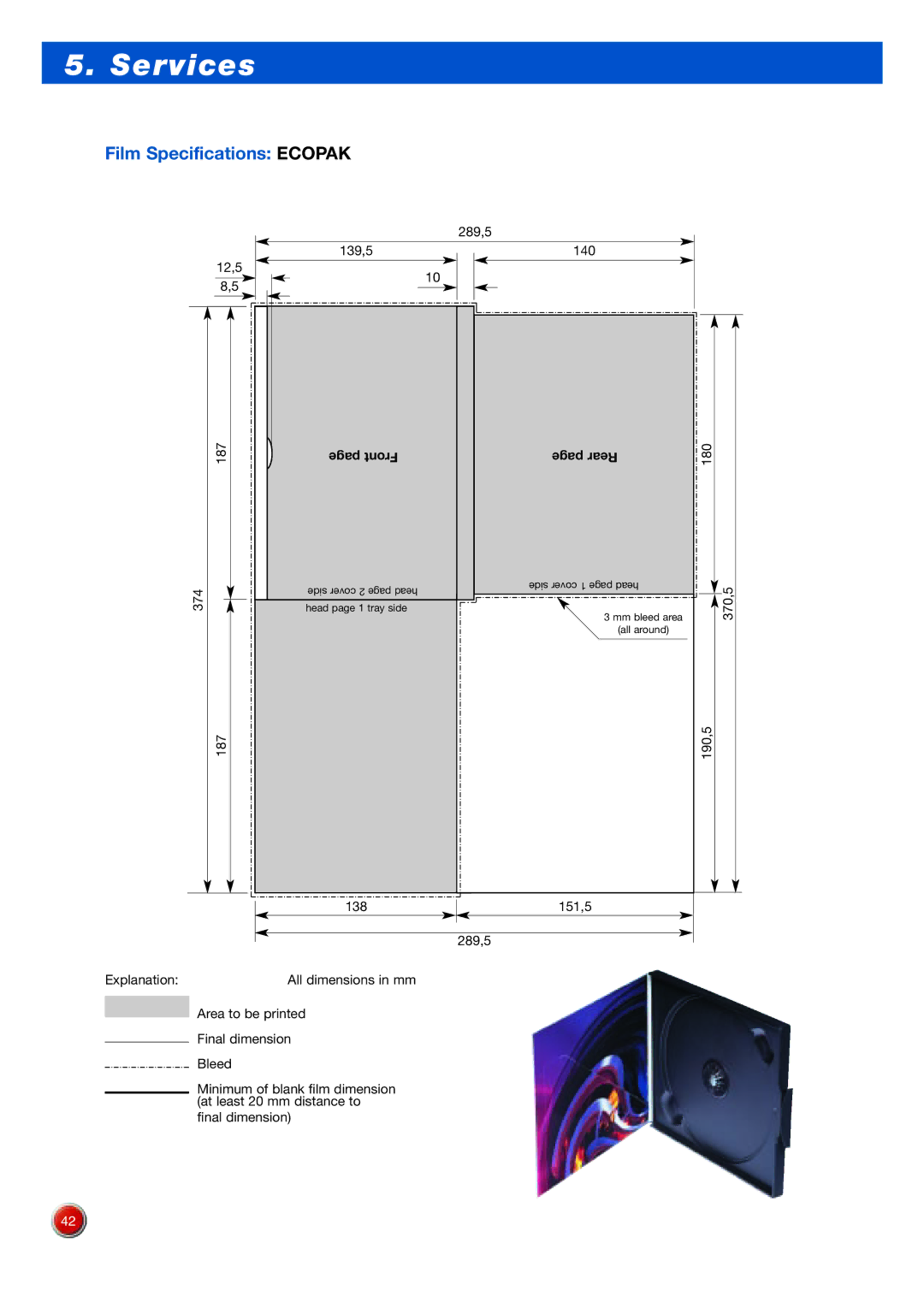 Sony DVD Rom/DVD Video manual Film Specifications Ecopak, Front Rear 