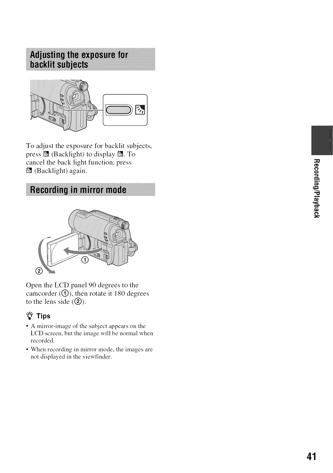 Sony DVD850 manual Tips 