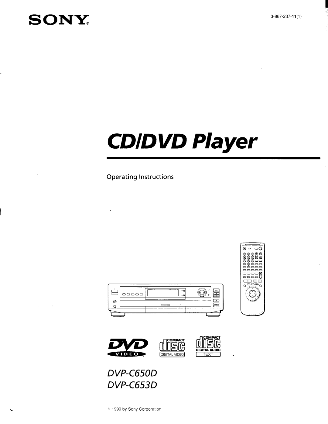 Sony DVP-C653D, DVP-C650D manual 