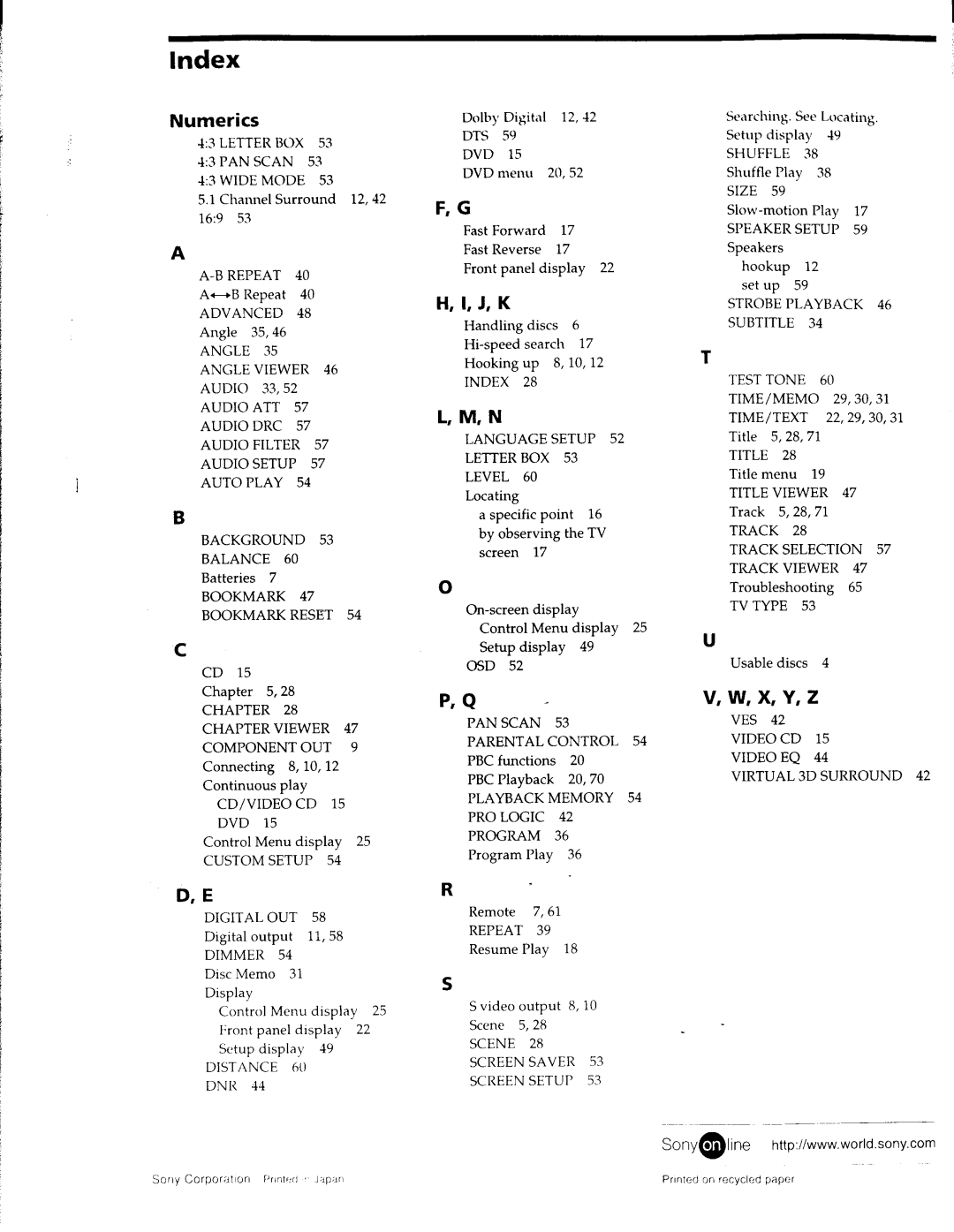 Sony DVP-C650D, DVP-C653D manual 