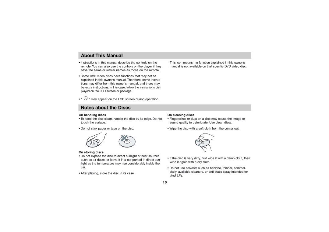 Sony DVP-FX701 operating instructions About This Manual, On handling discs, On storing discs 