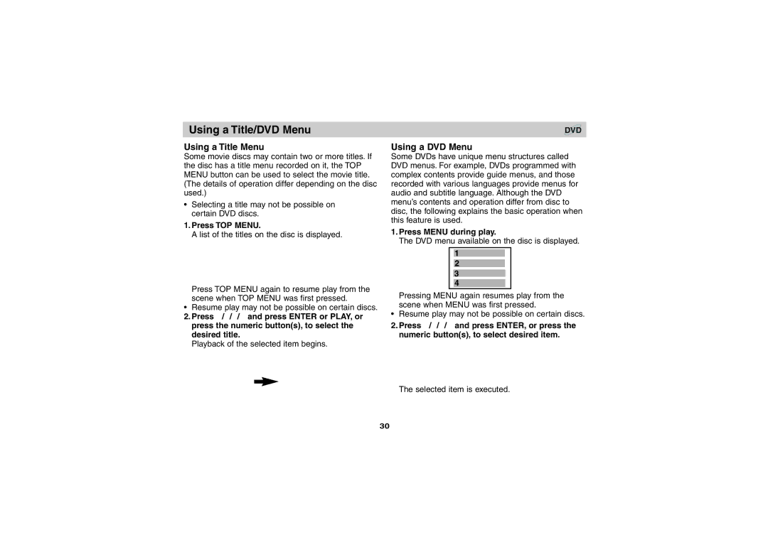 Sony DVP-FX701 Using a Title/DVD Menu, Using a Title Menu, Using a DVD Menu, Press TOP Menu, Press Menu during play 