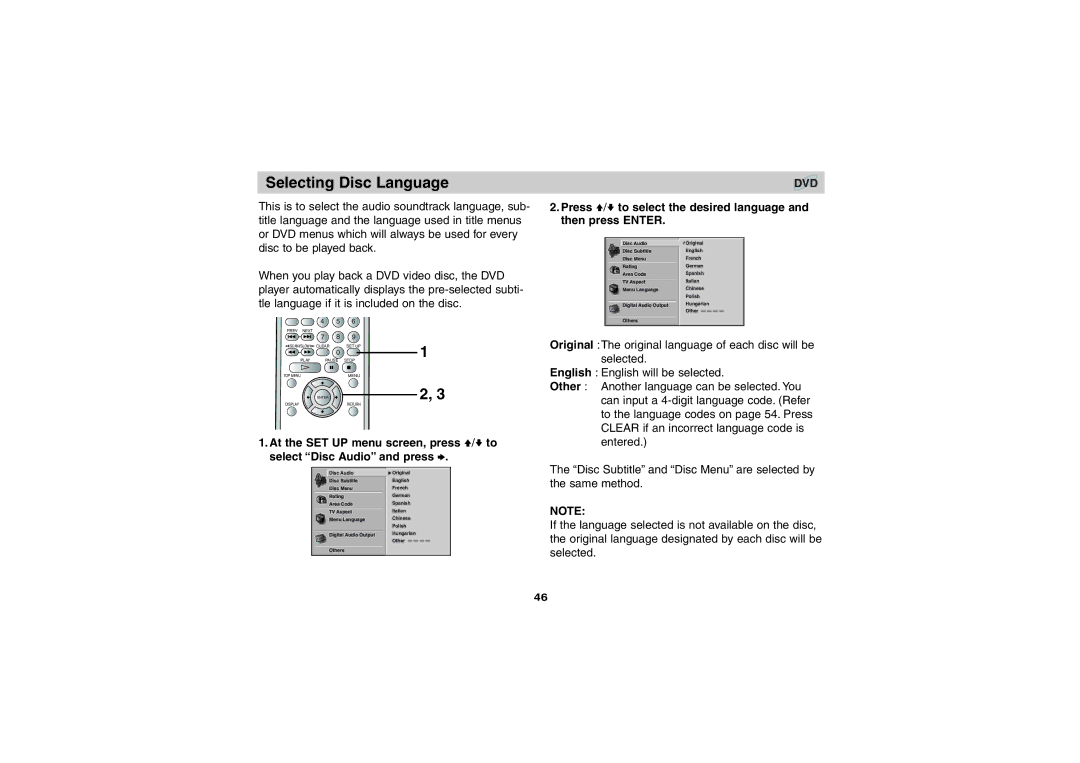 Sony DVP-FX701 operating instructions Selecting Disc Language 