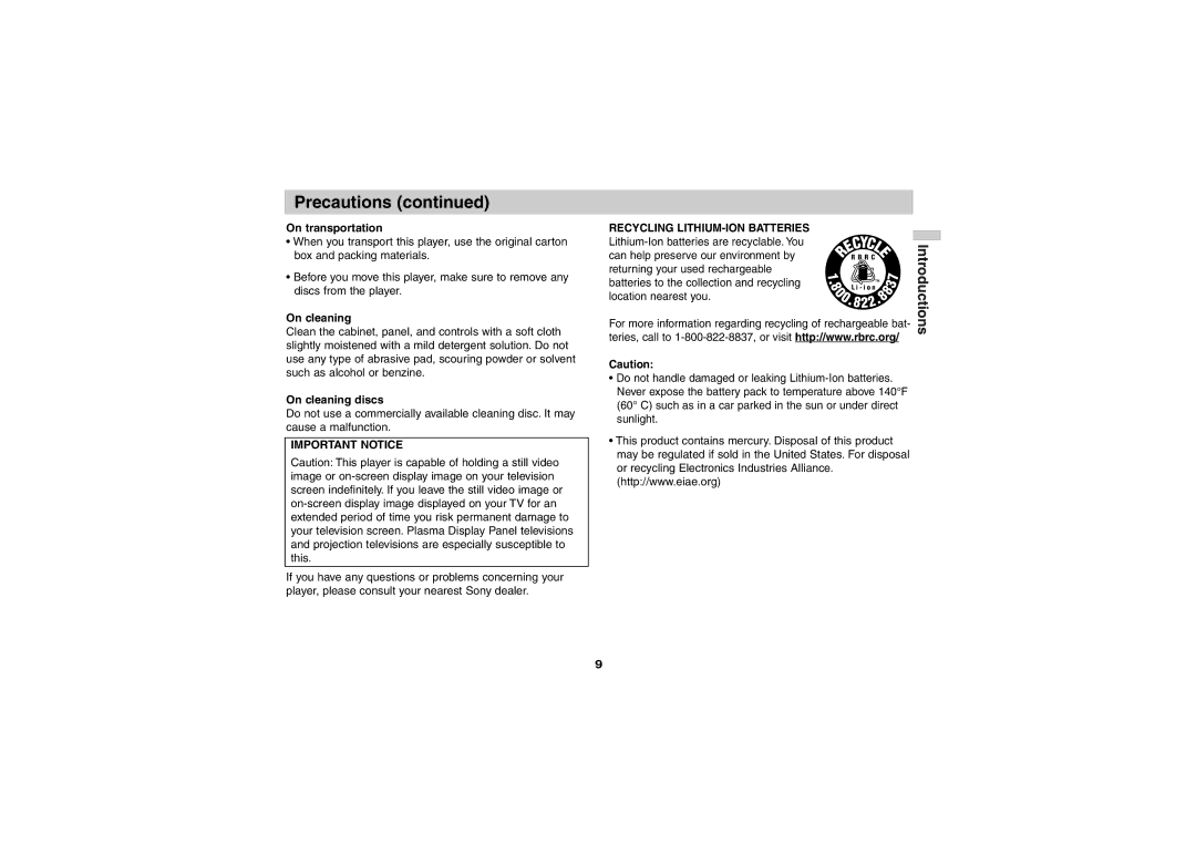 Sony DVP-FX701 operating instructions On transportation, On cleaning discs 