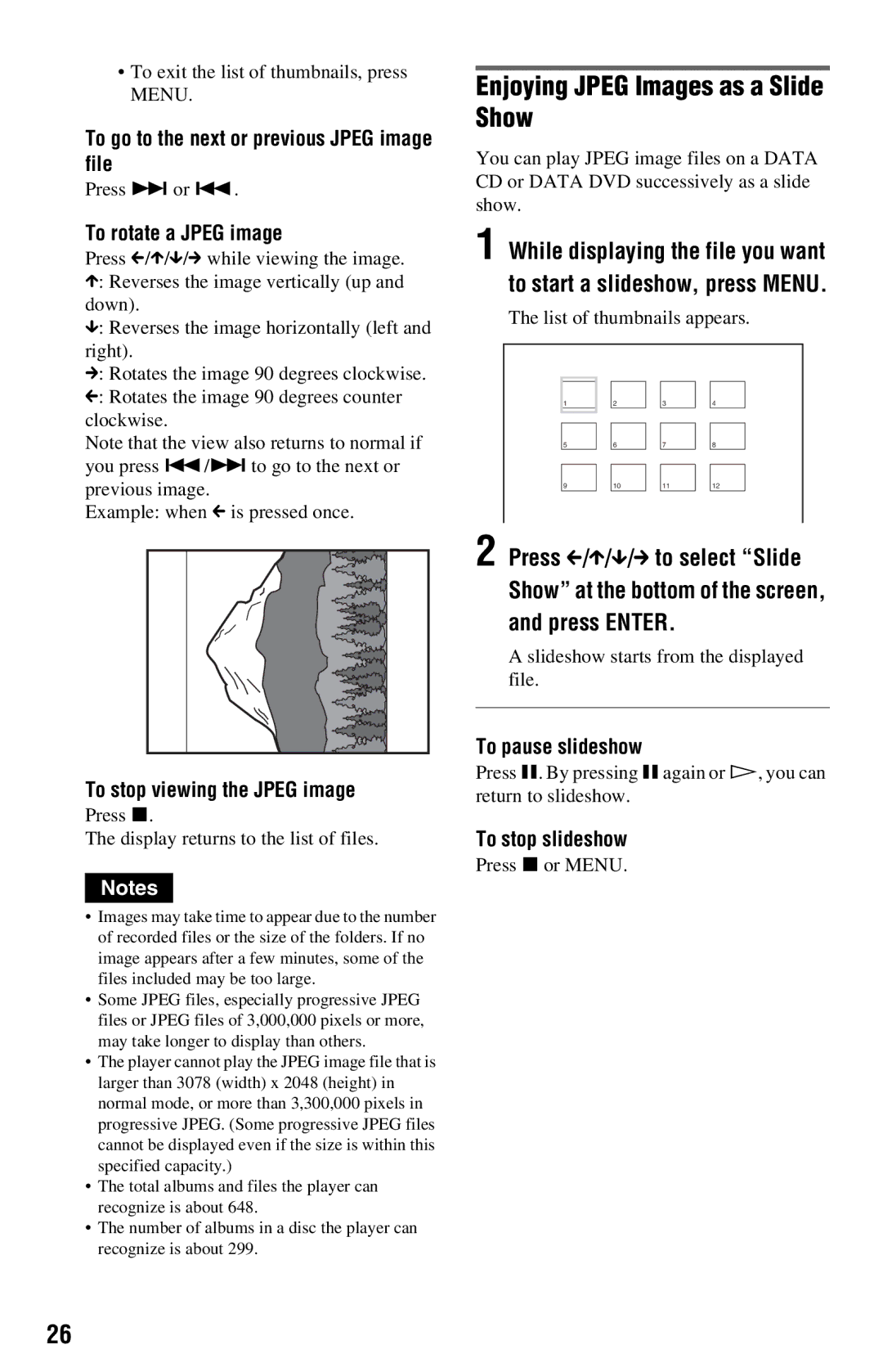 Sony DVP-FX820 operating instructions Enjoying Jpeg Images as a Slide Show 