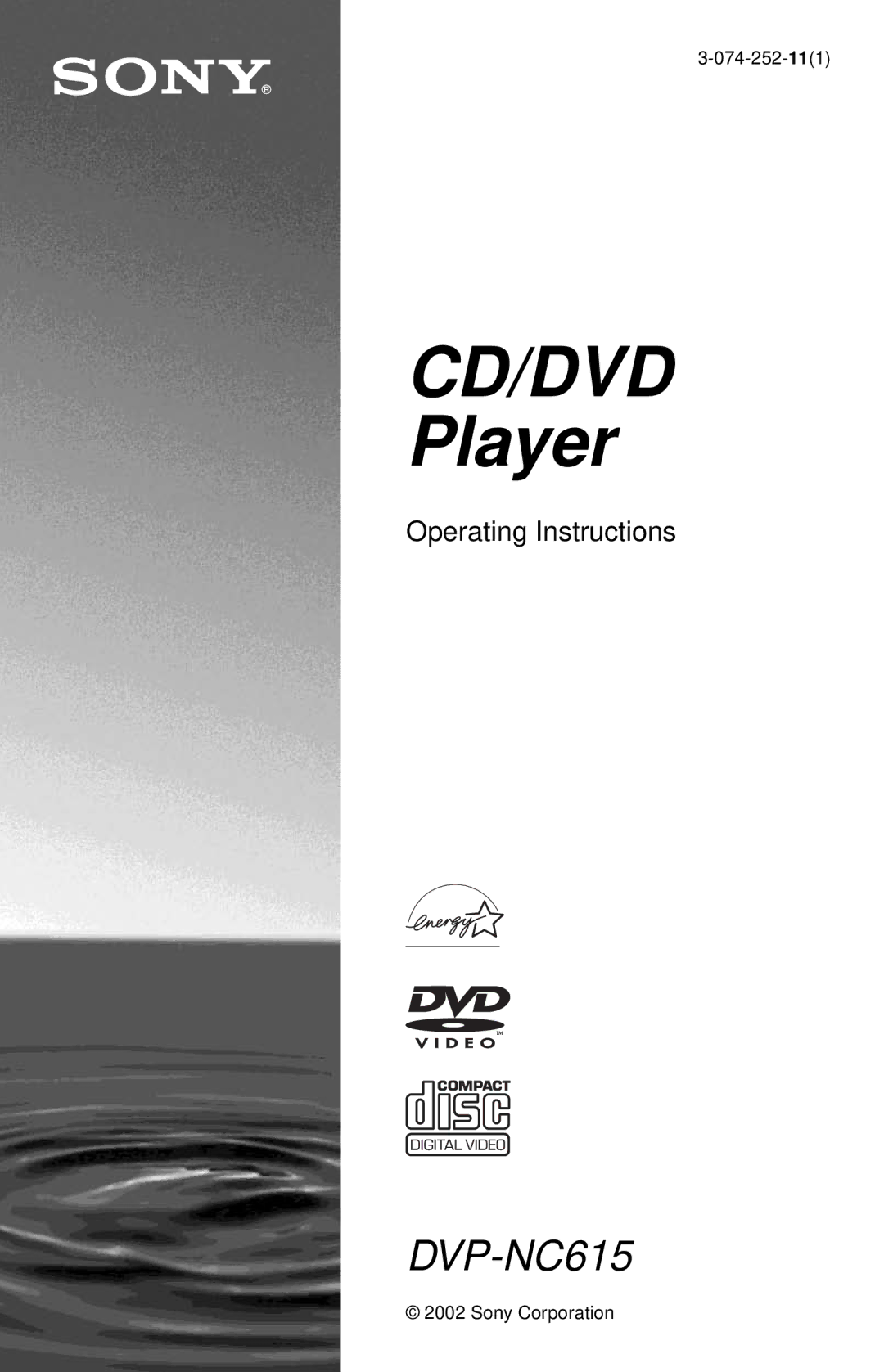 Sony DVP-NC615 operating instructions CD/DVD Player 