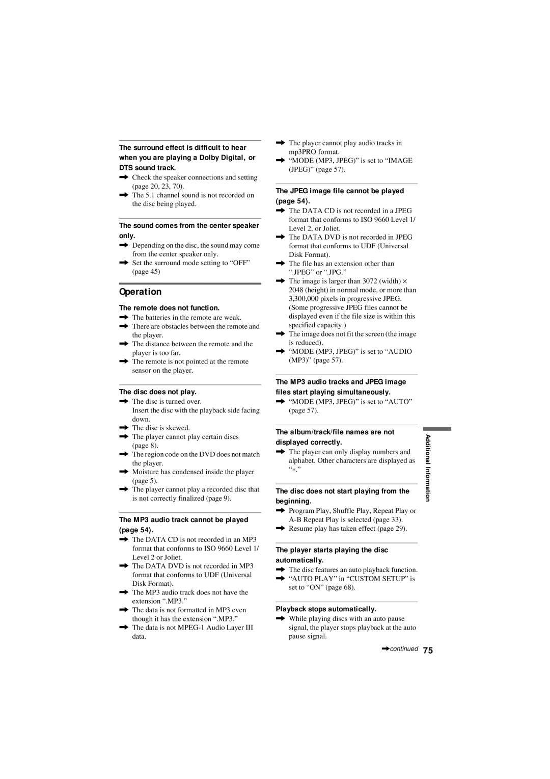 Sony DVP-NC80V operating instructions Operation 