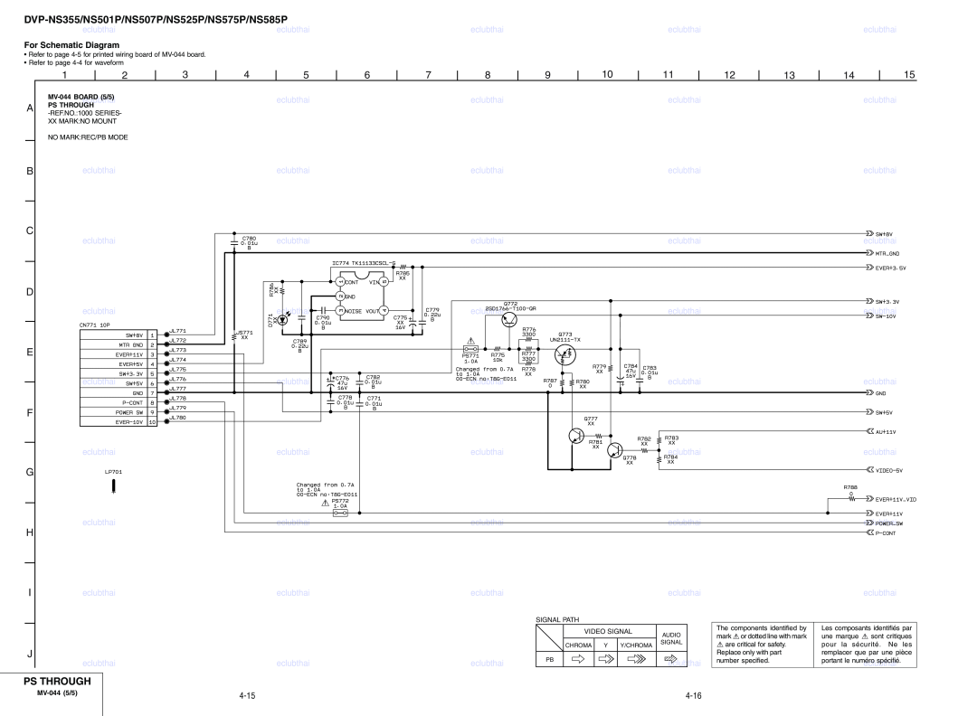 Sony RMT-D165P DVP-NS355/NS501P/NS507P/NS525P/NS575P/NS585P, Ps Through, For Schematic Diagram, MV-044 BOARD 5/5, Audio 