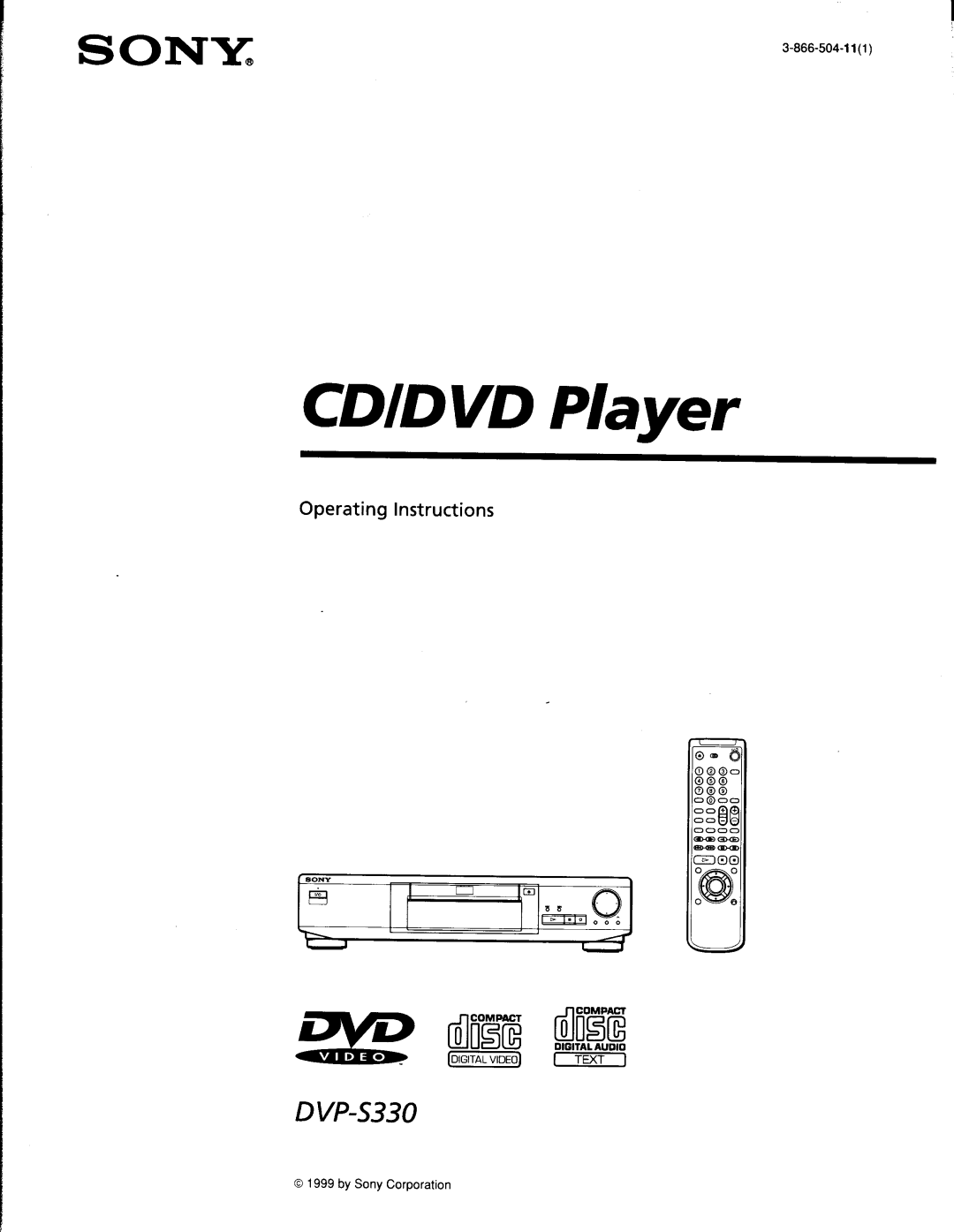 Sony DVP-S330 manual 