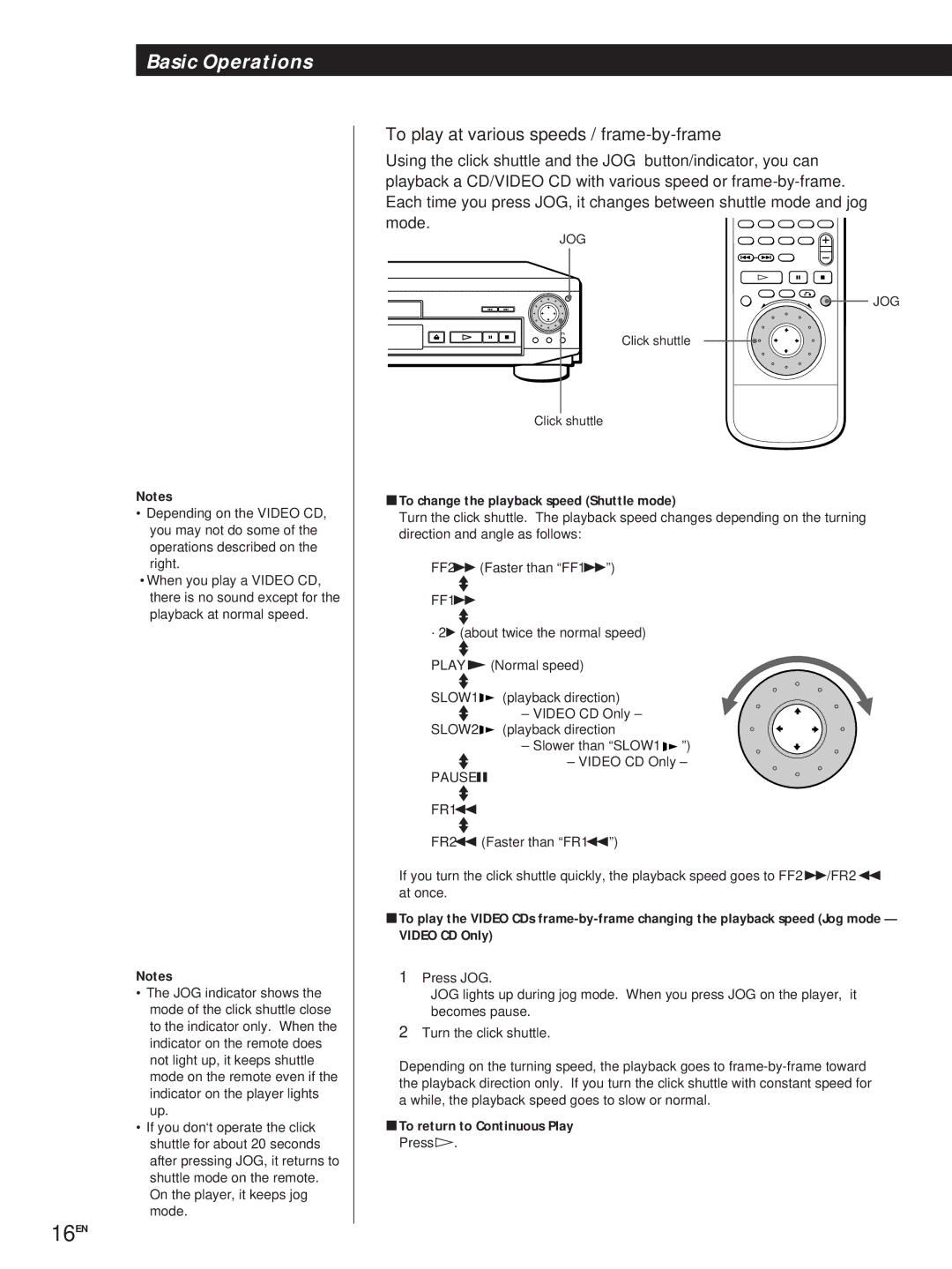 Sony DVP-S500D manual 16EN, SLOW1 