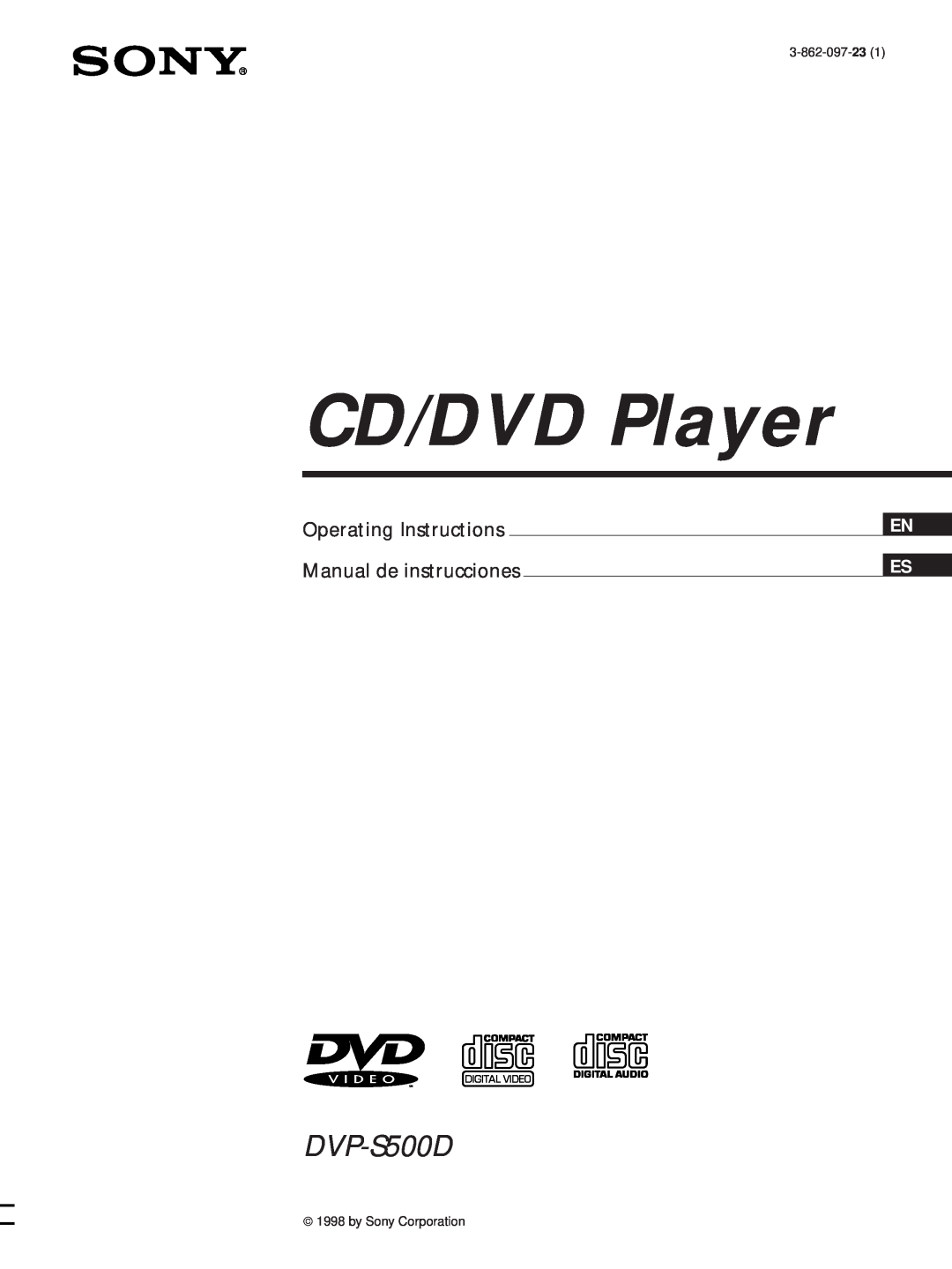 Sony DVP-S500D manual En Es, CD/DVD Player, Operating Instructions Manual de instrucciones 