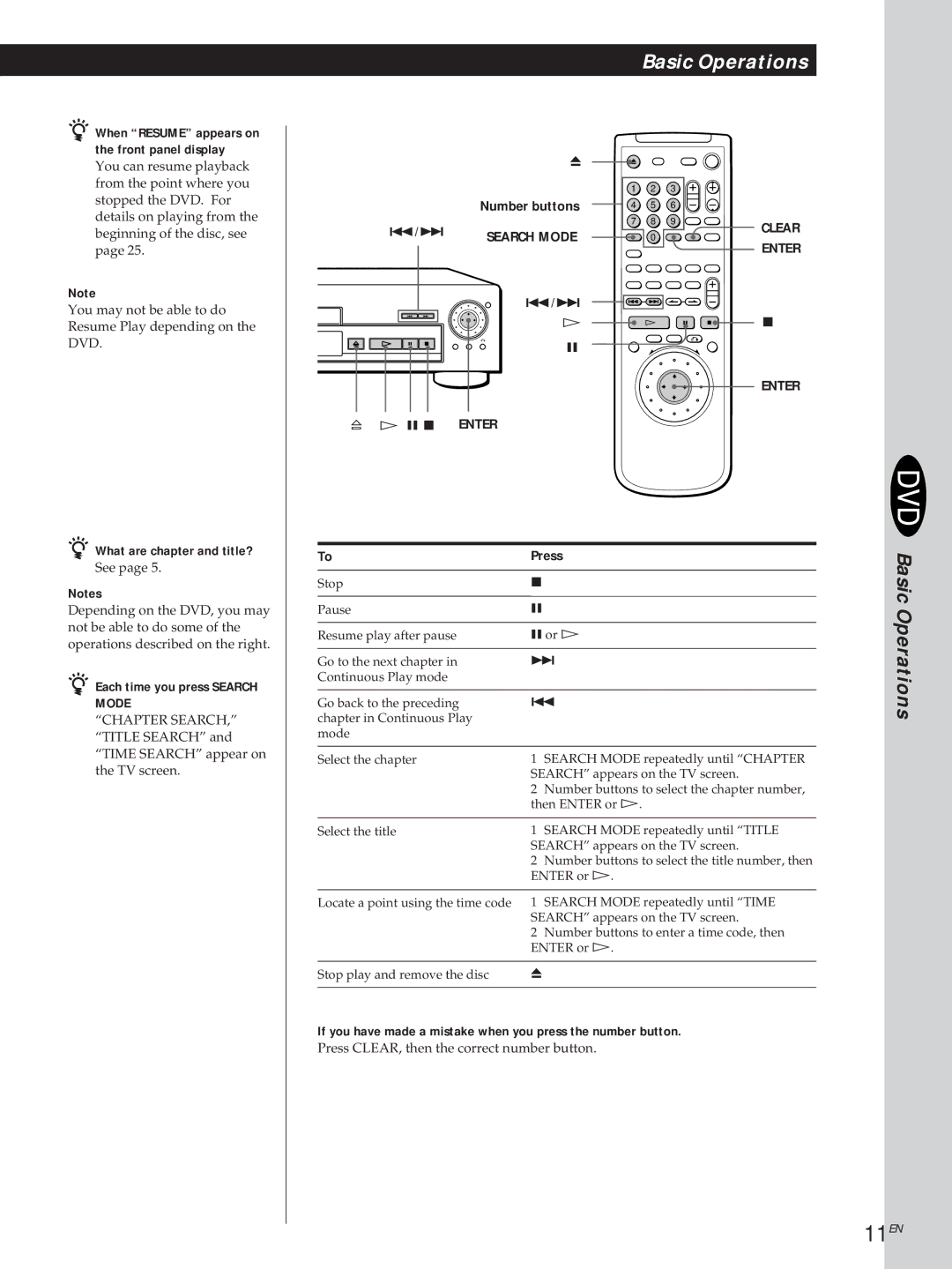 Sony DVP-S505D manual 11EN, Press 