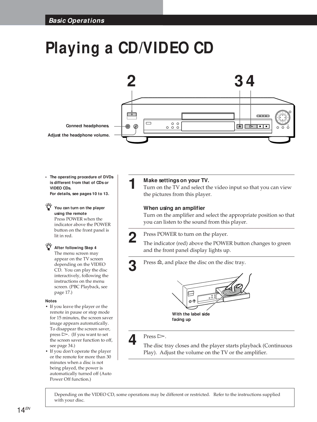 Sony DVP-S505D manual 14EN 