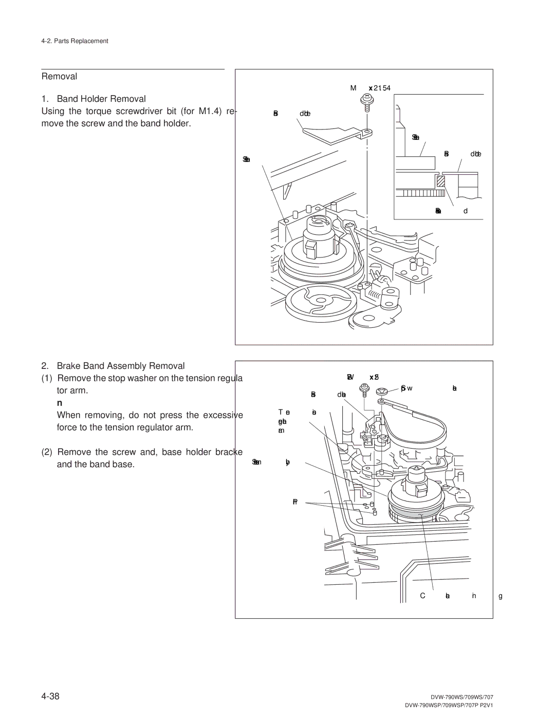 Sony DVW-790WS/790WSP, DVW-709WS/709WSP manual Removal Band Holder Removal, Brake Band Assembly Removal 