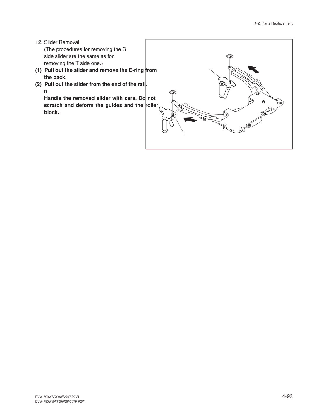 Sony DVW-709WS/709WSP, DVW-790WS/790WSP manual Slider 