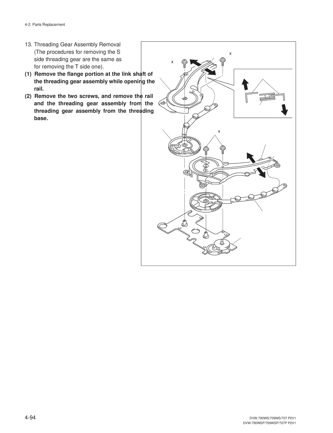 Sony DVW-790WS/790WSP, DVW-709WS/709WSP manual Threading base 