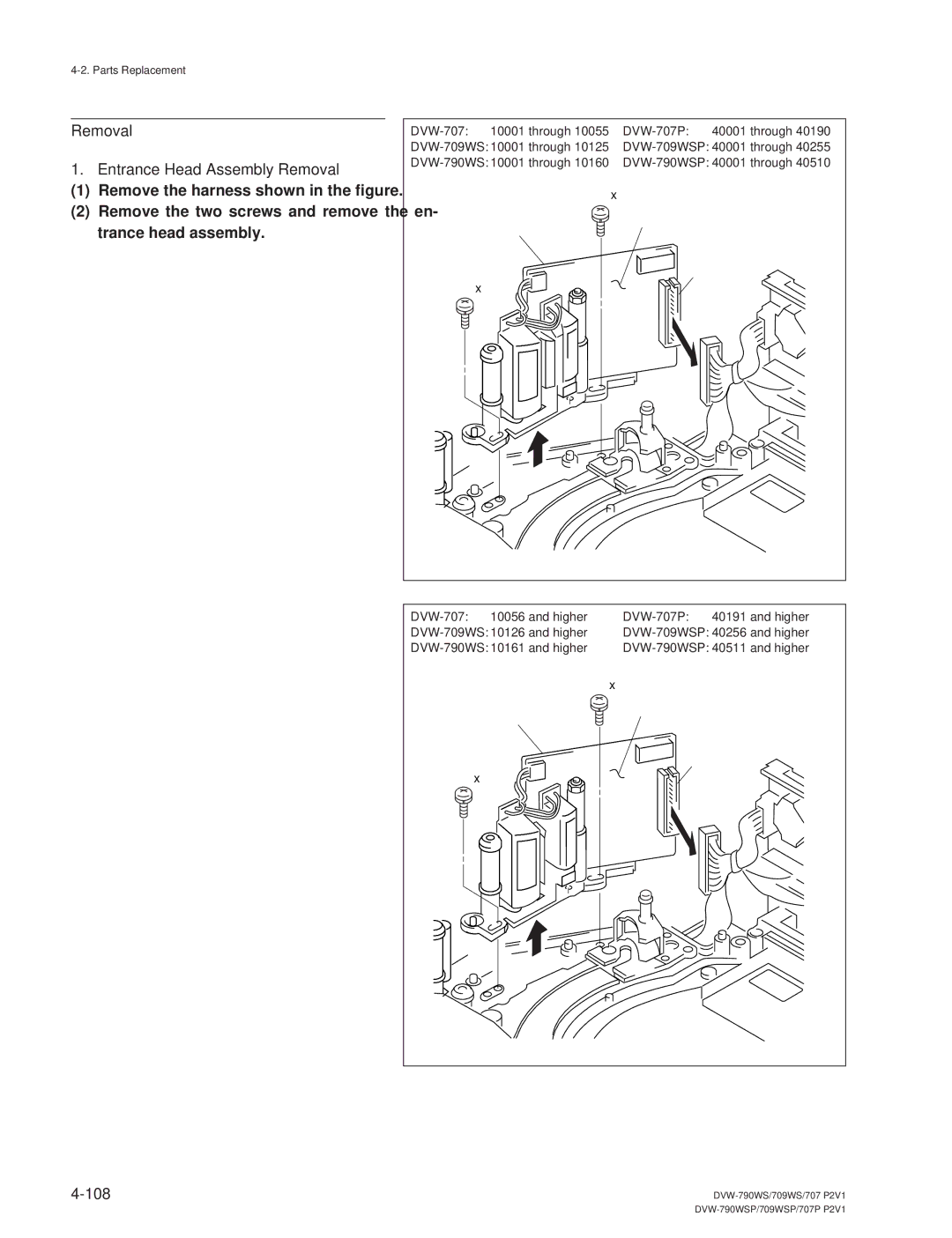 Sony DVW-790WS/790WSP, DVW-709WS/709WSP manual 108 