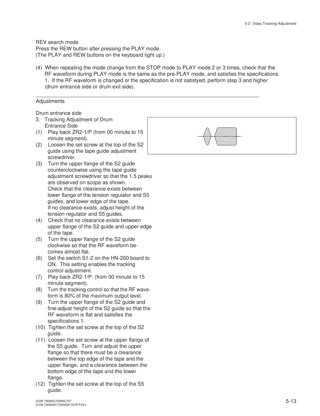 Sony DVW-709WS/709WSP, DVW-790WS/790WSP manual REV search mode 