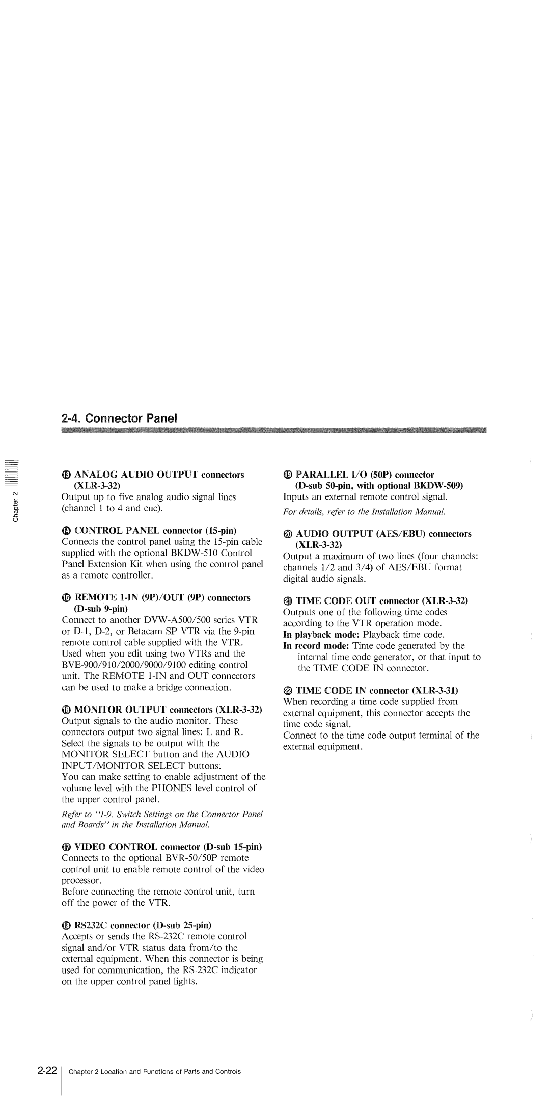 Sony 500 DVW-A500P manual 