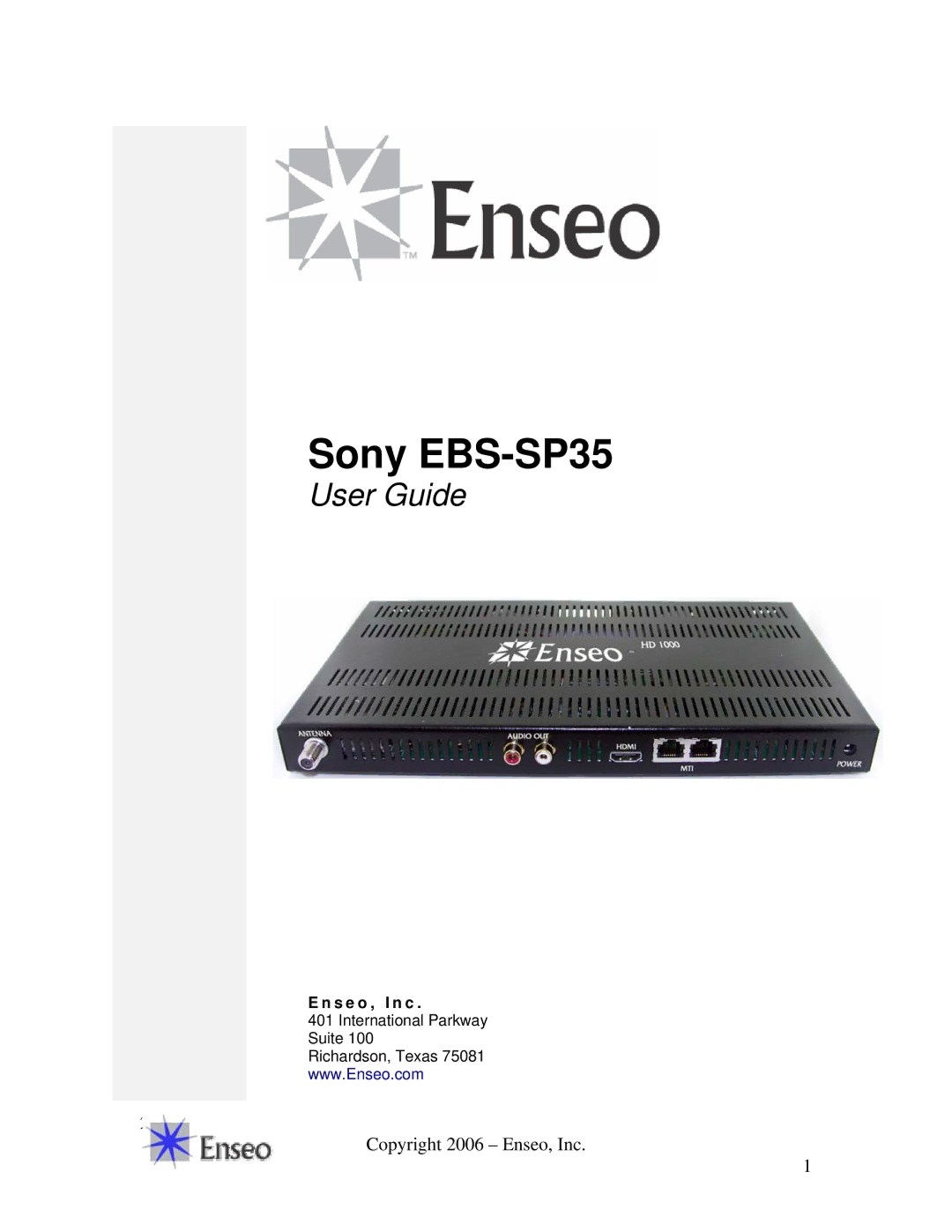 Sony manual Sony EBS-SP35, S e o , I n c 