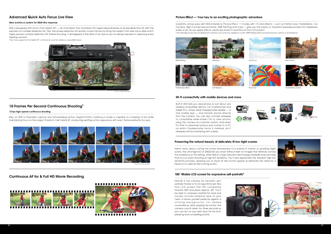 Sony ECMALST1, VF55NDAM Wi-Fi connectivity with mobile devices and more, Tiltable LCD screen for expressive self-portraits 