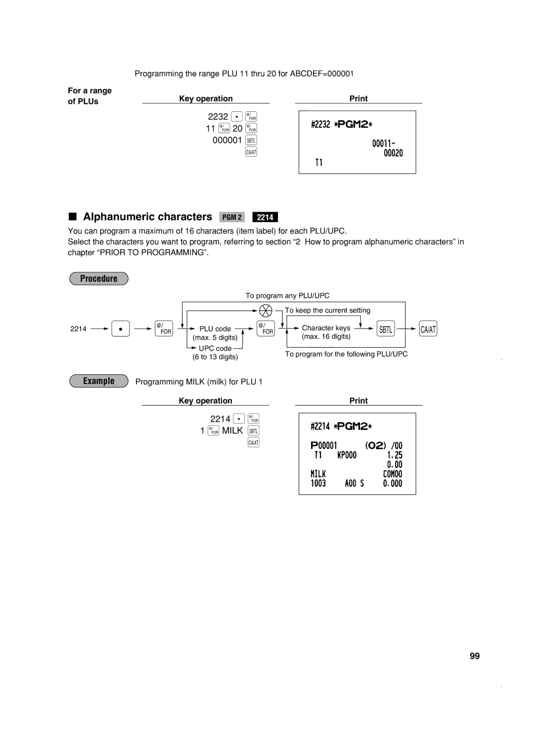 Sony ER-A410, ER-A420 instruction manual 2232 . @, 000001 t, 2214 . @ @ Milk t 