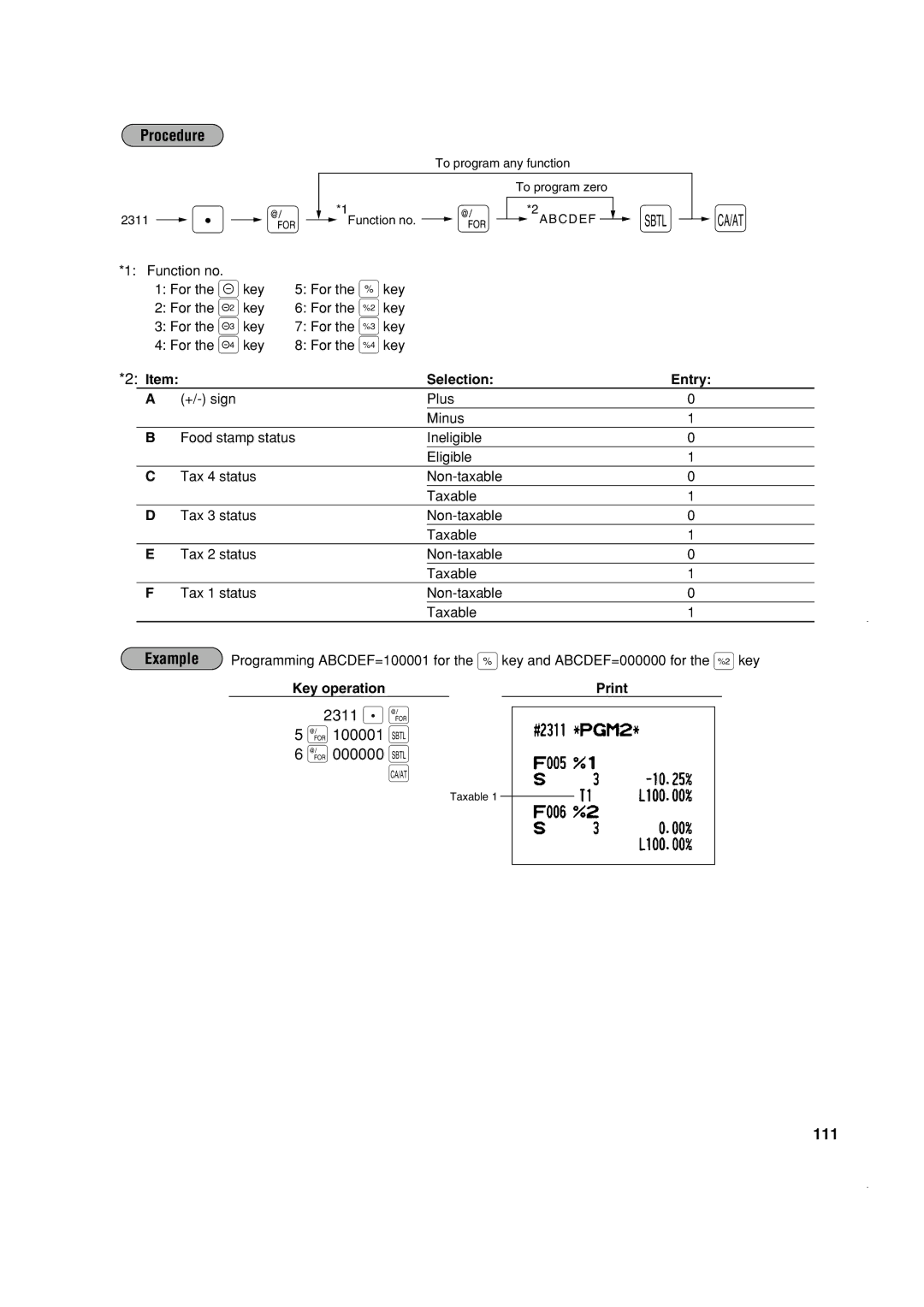 Sony ER-A410, ER-A420 instruction manual 2311 . @ @ 100001 ı @ 000000 ı, 111 