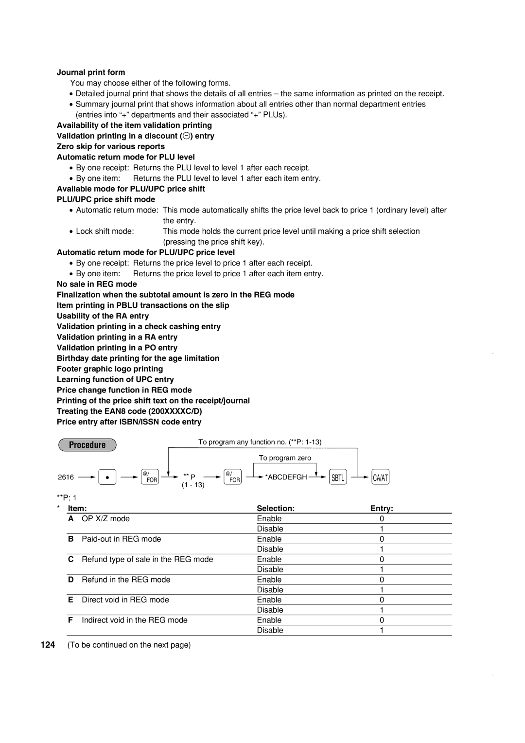 Sony ER-A420, ER-A410 instruction manual Journal print form, Automatic return mode for PLU/UPC price level 