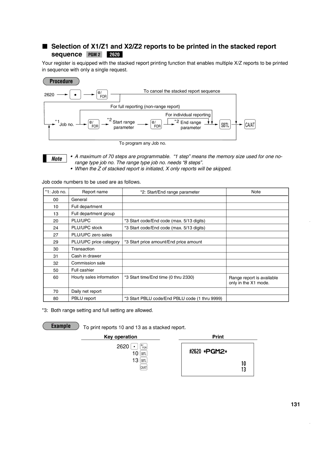 Sony ER-A410, ER-A420 instruction manual 10 ı 13 ı, Sequence PGM 2, 2620 . @, 131 