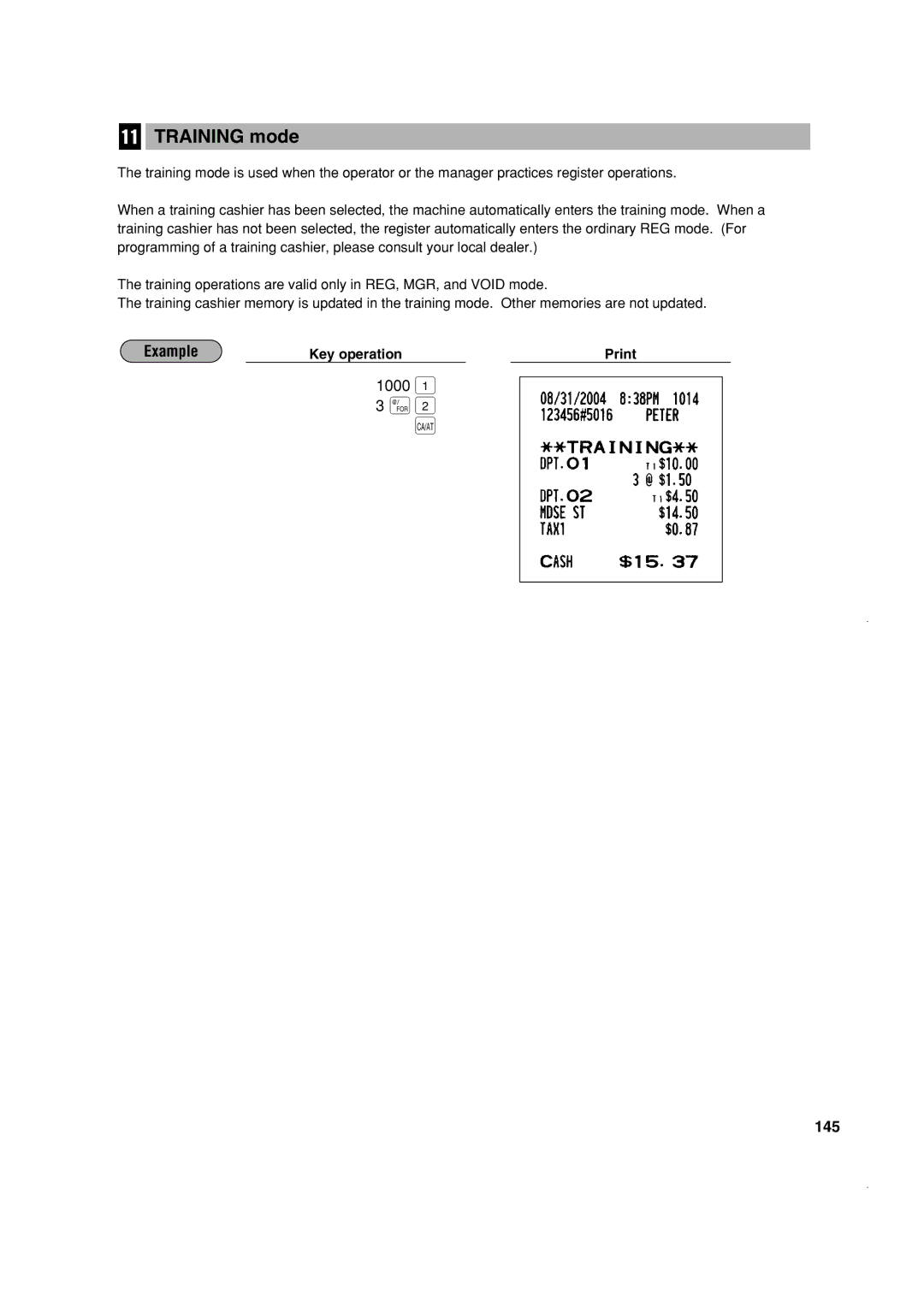 Sony ER-A410, ER-A420 instruction manual Training mode, 145 