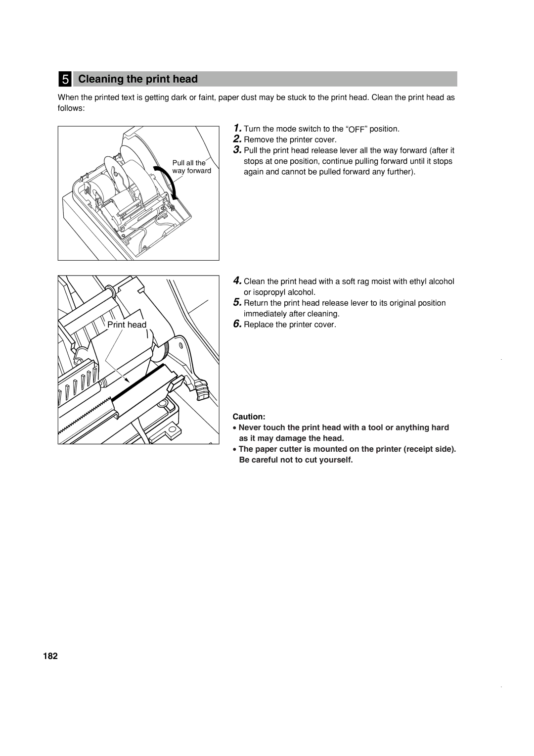 Sony ER-A420, ER-A410 instruction manual Cleaning the print head, Print head, 182 