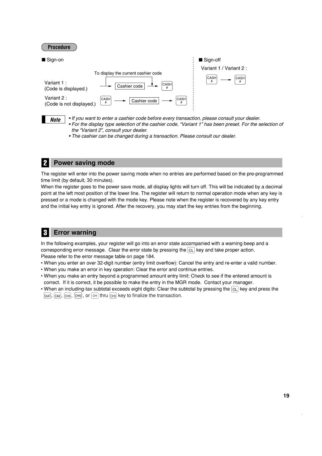 Sony ER-A410, ER-A420 instruction manual Power saving mode, Error warning 