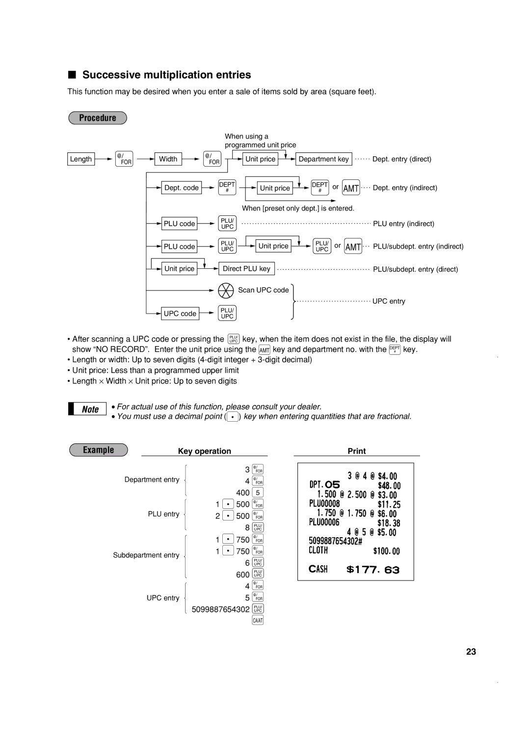 Sony ER-A410, ER-A420 instruction manual Successive multiplication entries 