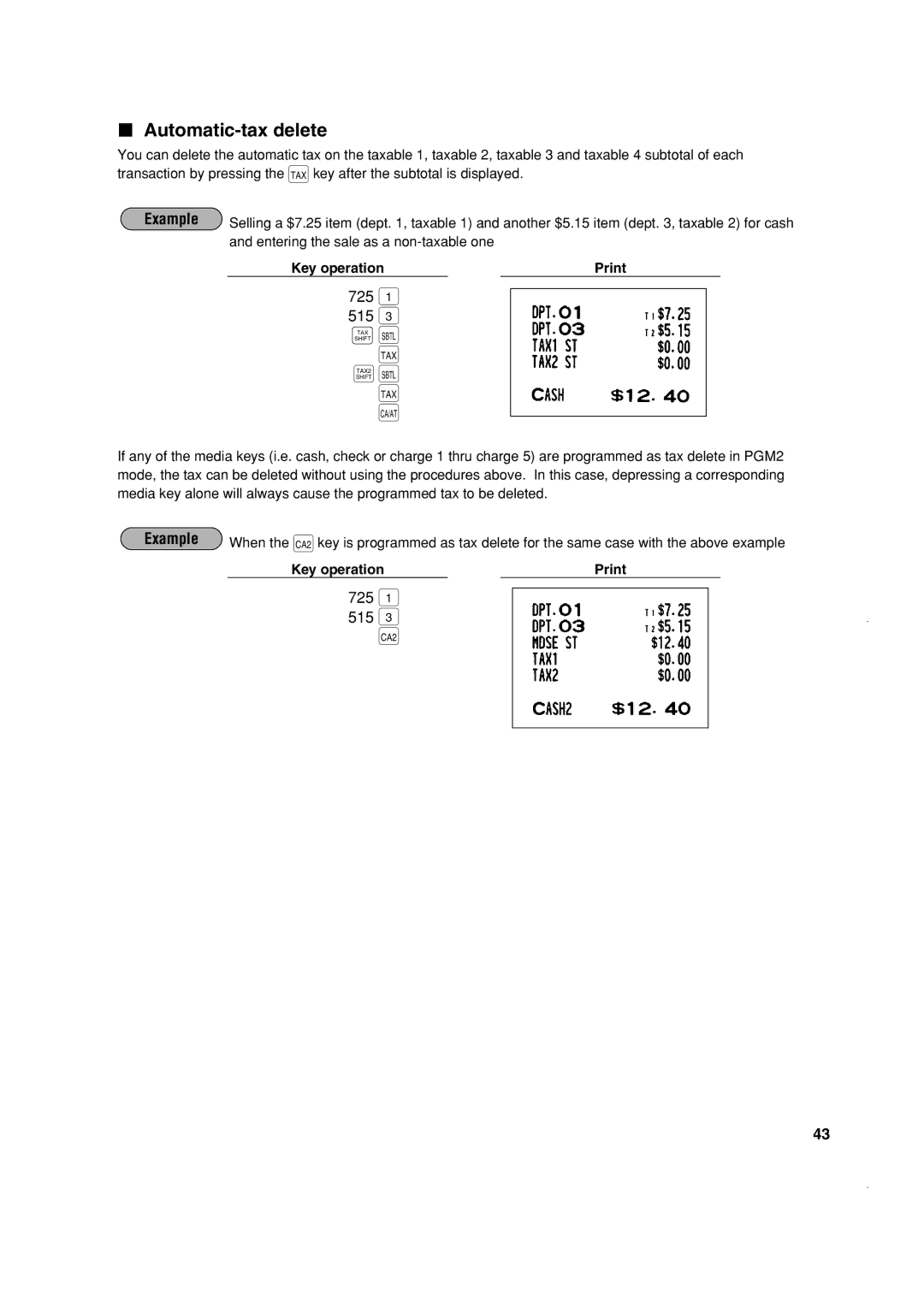 Sony ER-A410, ER-A420 instruction manual 725 515, Automatic-tax delete 