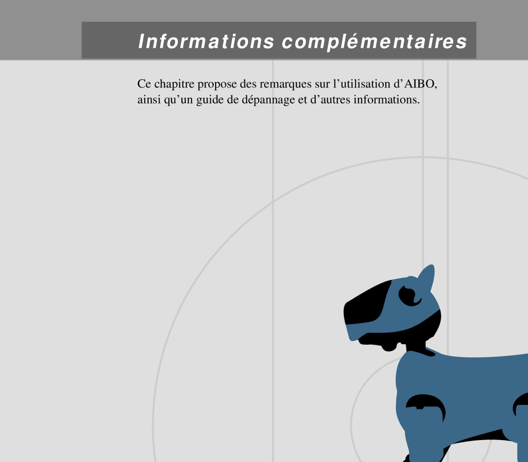 Sony ERF-210AW01 manual Informations complémentaires 