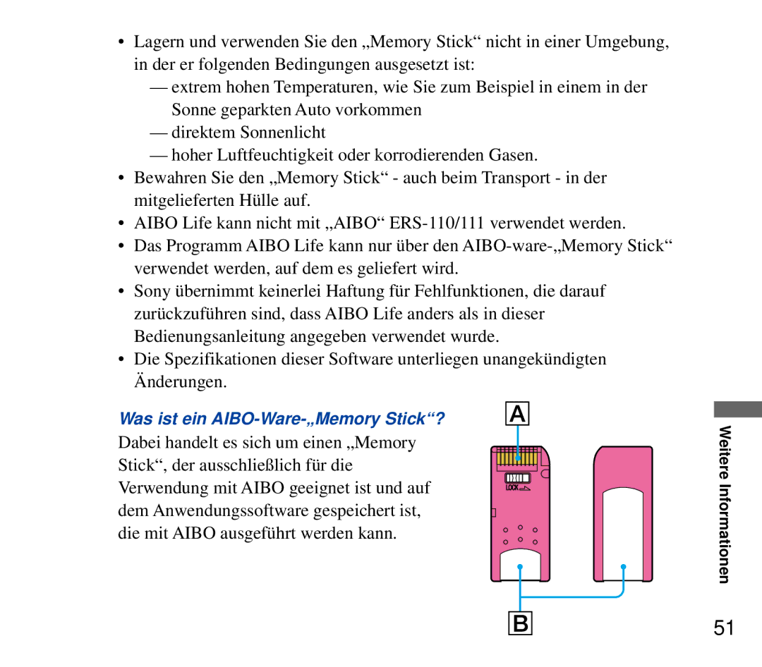 Sony ERF-210AW01 manual Was ist ein AIBO-Ware-„Memory Stick? 