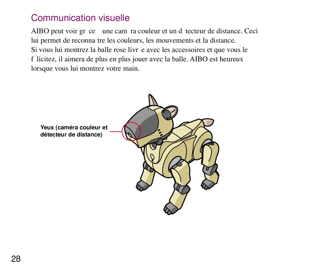 Sony ERF-210AW01 manual Communication visuelle 