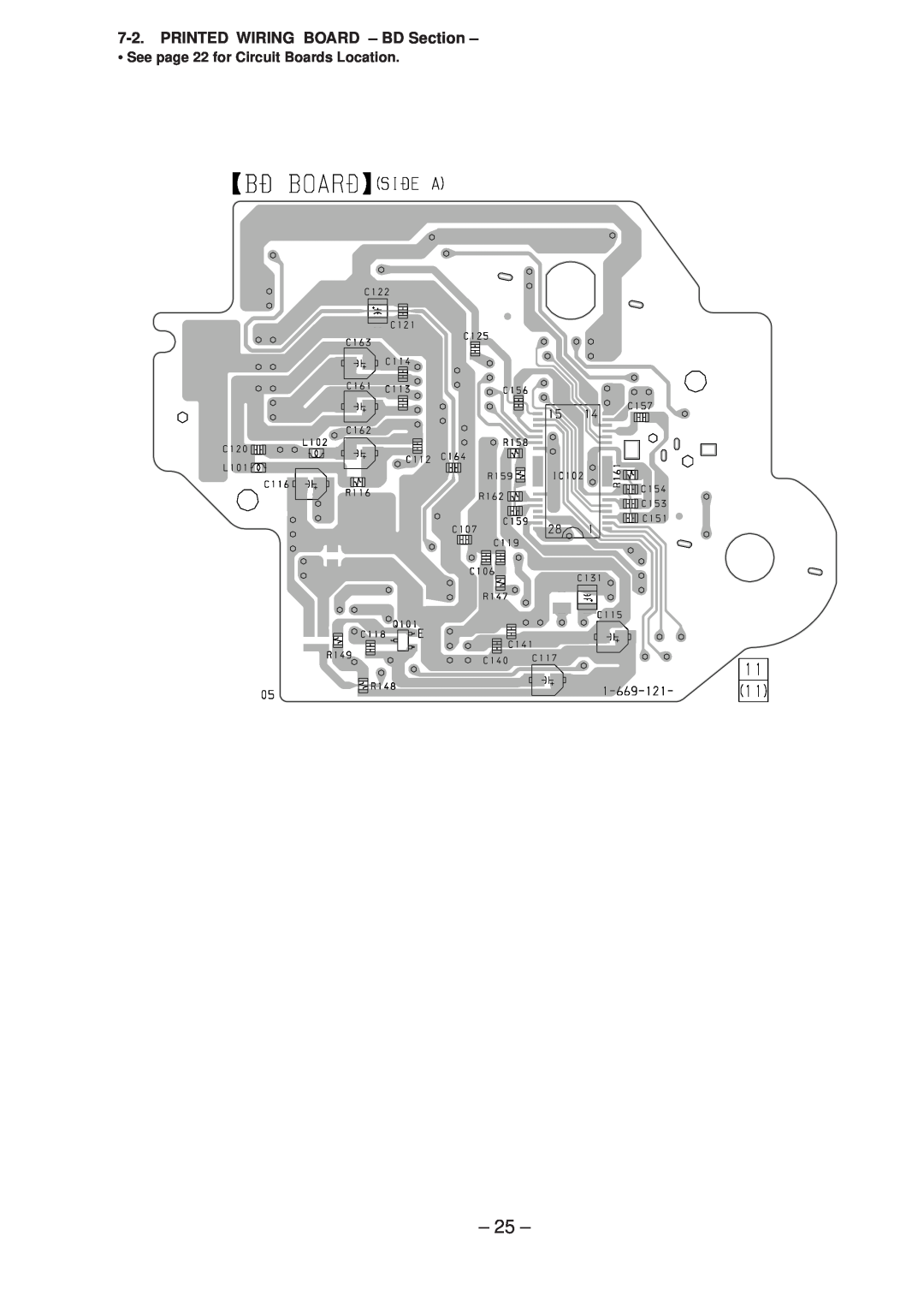 Sony Ericsson CDP-CX220 service manual PRINTED WIRING BOARD - BD Section, See page 22 for Circuit Boards Location 