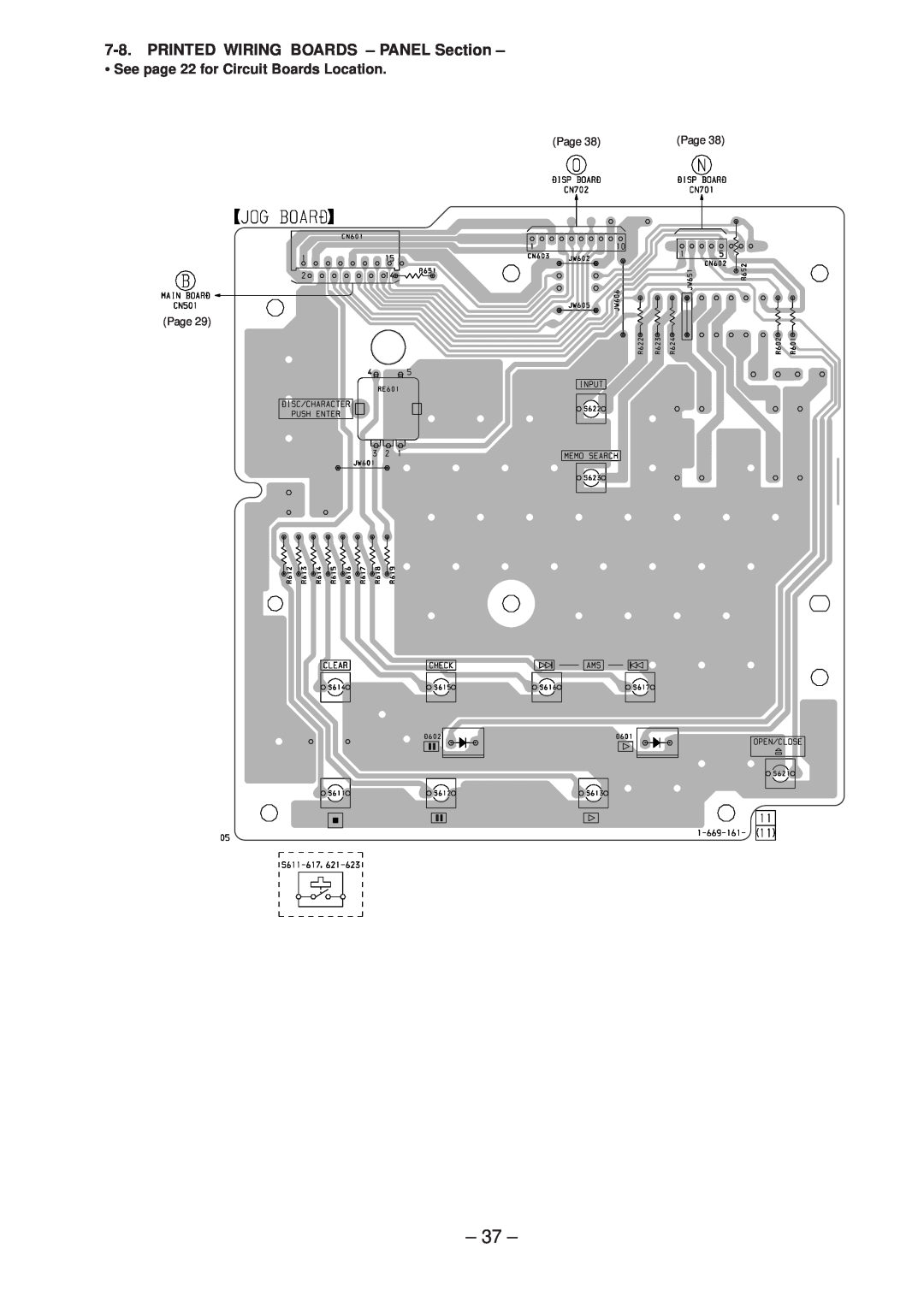 Sony Ericsson CDP-CX220 service manual PRINTED WIRING BOARDS - PANEL Section, See page 22 for Circuit Boards Location 